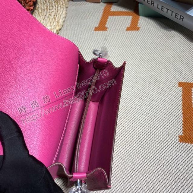 HERMES女包 豬鼻子包 Roulis Evercolor皮 玉蘭粉 愛馬仕百搭款單肩包 愛馬仕斜挎背包  Ama1697